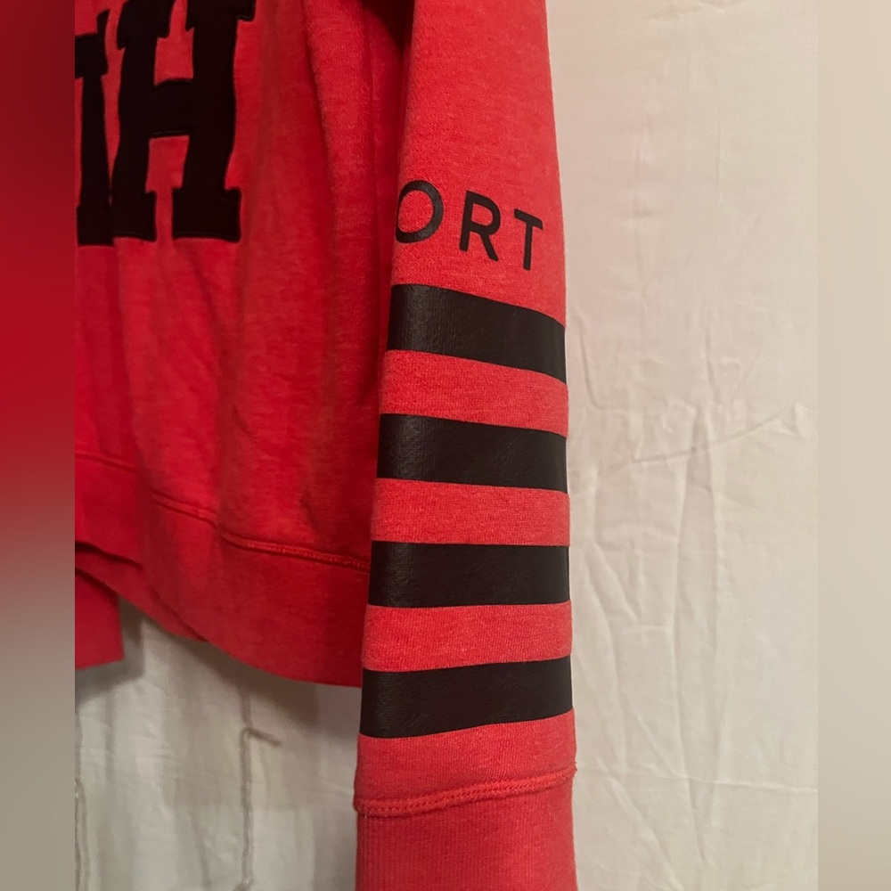 Tommy Hilfiger Red Crew Neck Sweater with Black Accents - Picture 4 of 5